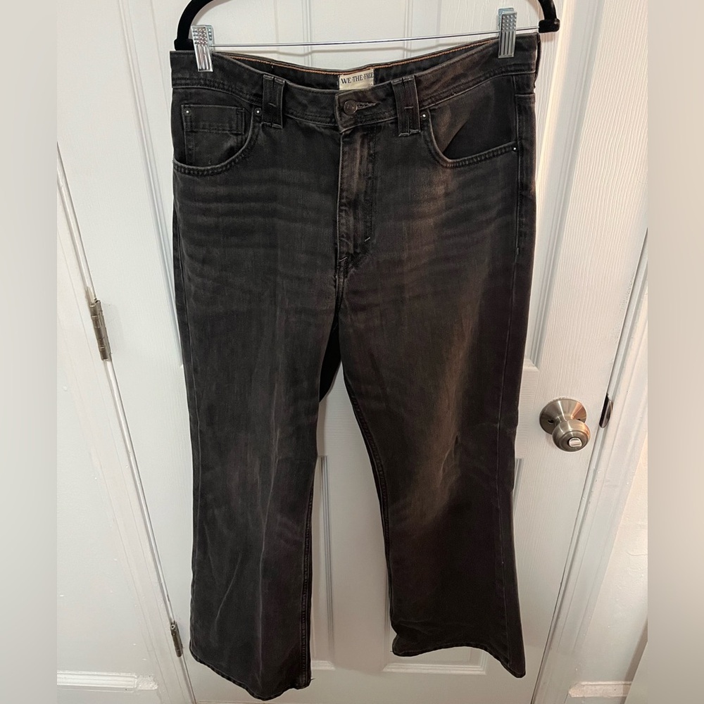 Free People We The Free Dark Gray Straight Leg Jeans